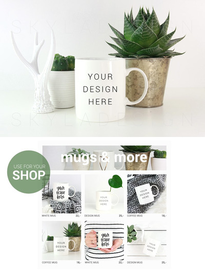 白色咖啡马克杯样机素材 White coffee mug mockup image