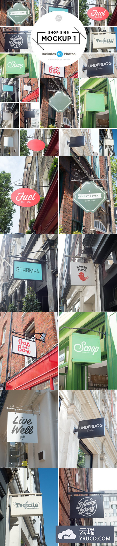 店招招牌设计样机 Shop sign mockup 1