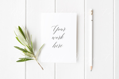 简约的卡片设计展示样机 Styled stock photo - Greeting card