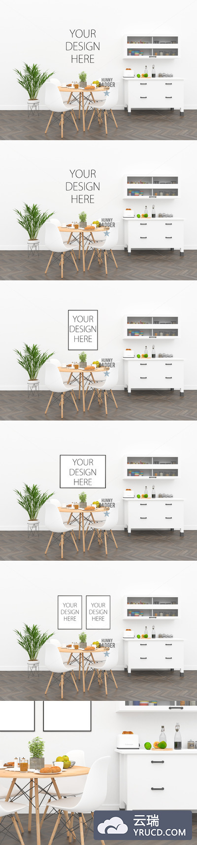 厨房模型-框架展示样机高清图片下载 Poster mockup - kitchen mockup [jpg]