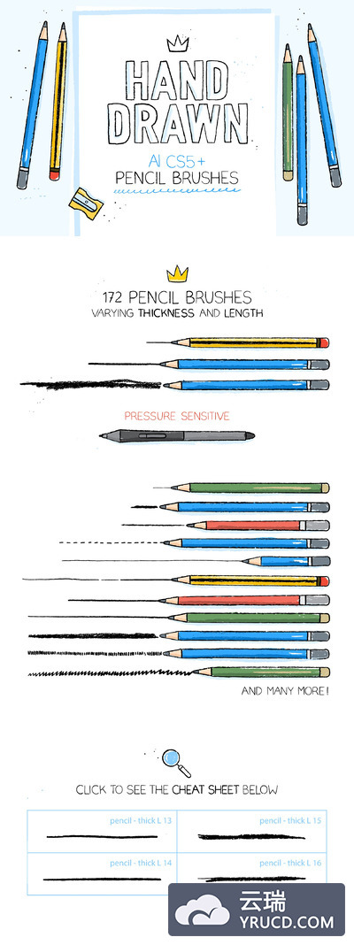 Ai手绘笔刷 Hand-drawn pencil AI brushes