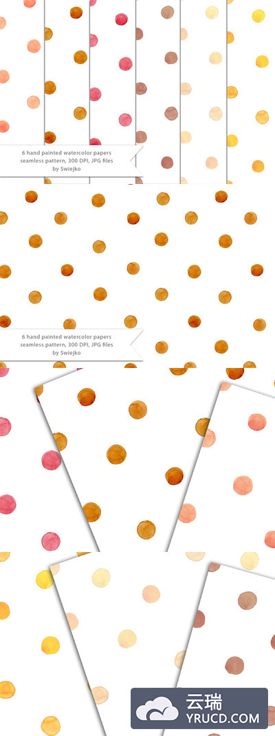 水彩圆点素材 Watercolor Dots