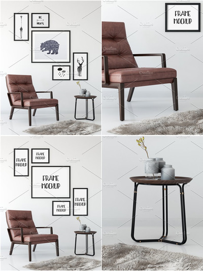 现代相框画框样机 Scandi Interior Frame Mockup - 10