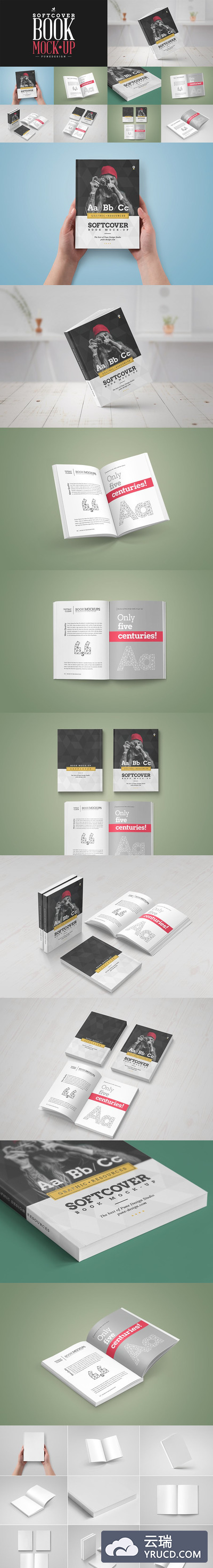 软装书设计展示样机 Softcover Edition / Book Mock-Up