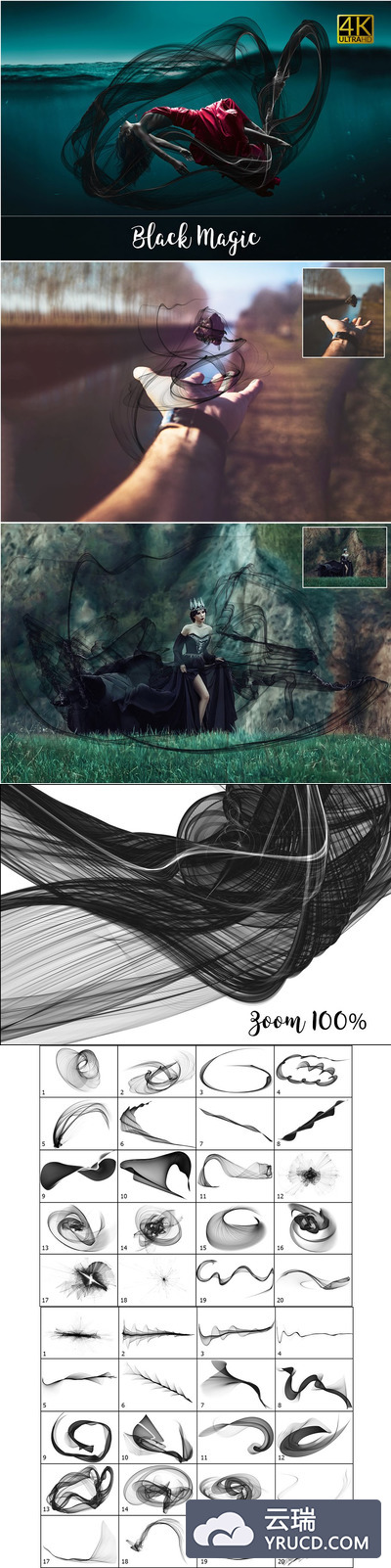 4K黑色魔法图形素材 4K Black Magic Overlays