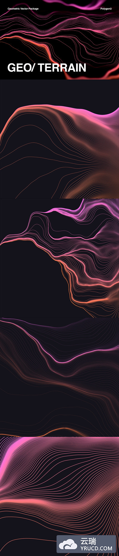 时尚抽象地理等高线集合线条矢量纹理背景底纹集合