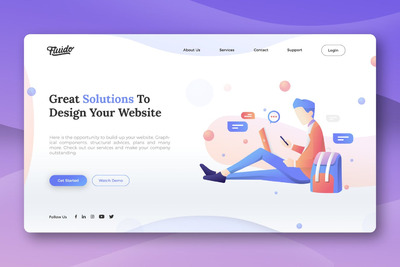 高品质的时尚高端商务西装革履人物banner企业英雄标题巨无霸着陆页设计模板