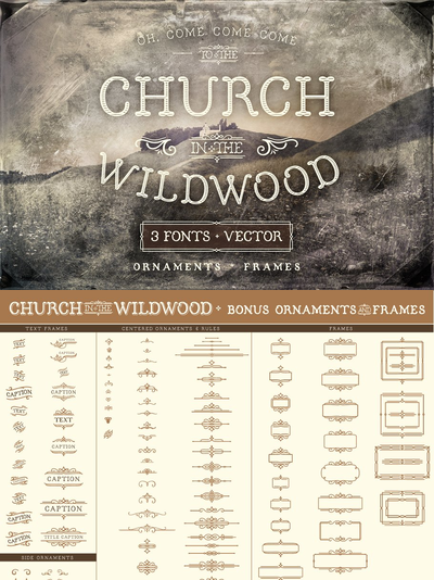 教堂装饰字体 Church in the Wildwood Ornaments