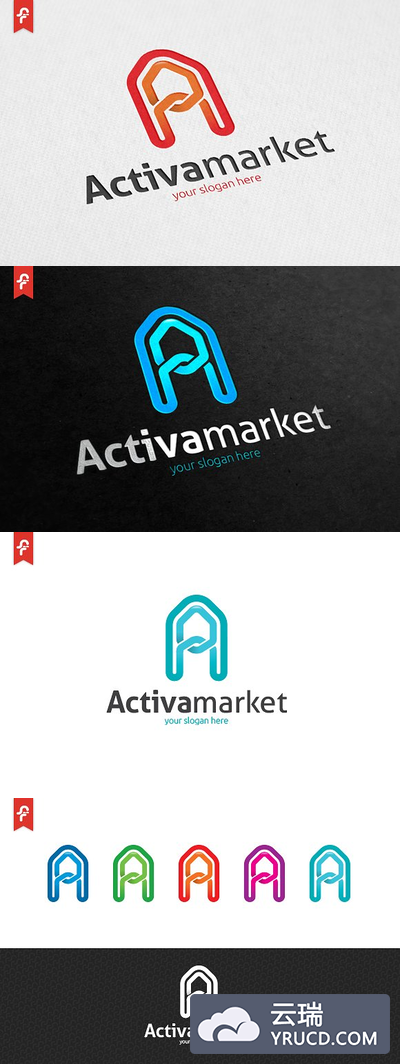 市场主题的LOGO模板 Activa Market Logo