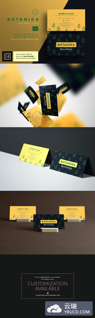 商业卡片名片模板 Botanika - Business Card 96