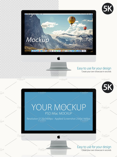 苹果iMac样机 Apple iMac Mockup on white