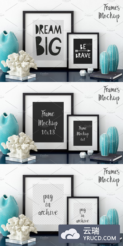 室内时尚相框样机 Interior Frames Mockup - 03 (1 PSD)