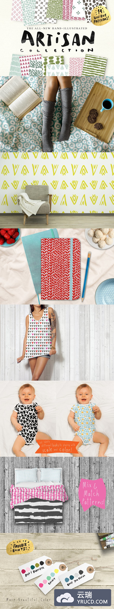 设计师手绘元素背景纹理素材 Artisan Seamless Patter