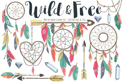 波希米亚部落设计元素素材 Boho Tribal Design Elements Clipart