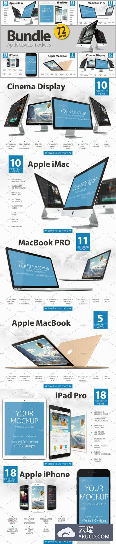 苹果设备样机 Apple devices mockups BUNDLE