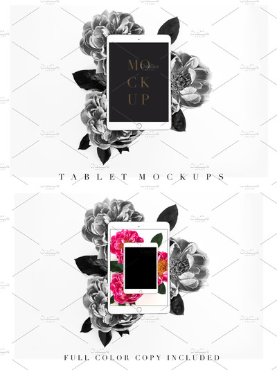 时尚的个性的平板电脑样机 Styled Stock Tablet Mockups PSD