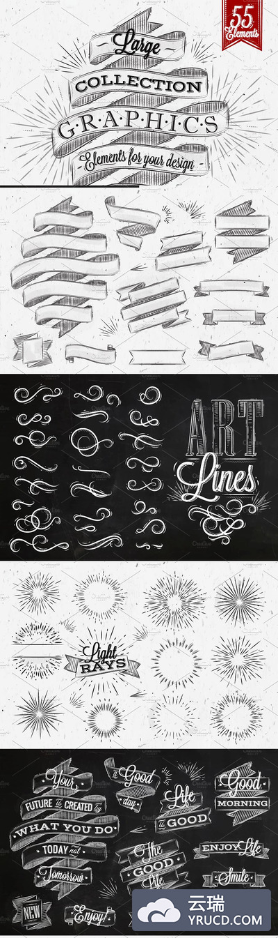 复古图形素材 Vintage graphics