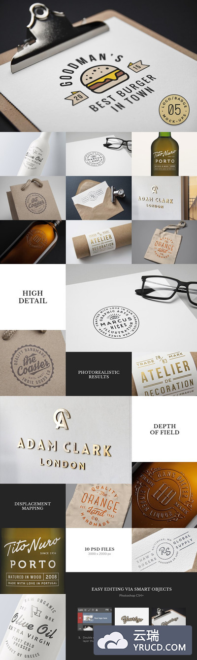 10有趣的LOGO模板 10 Logo/Badge Mock-Ups Vol.5