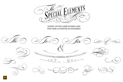 手绘英文字体素材包 Calligraphic lettering design set