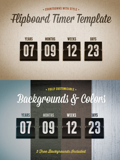 倒计时翻页模板 Flipboard Countdown Timer Template