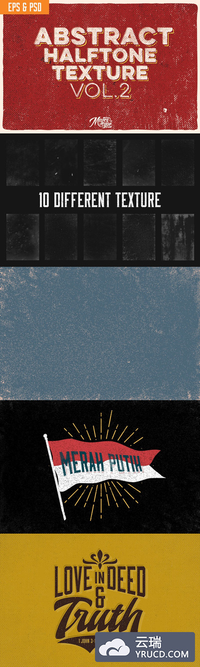 10个抽象的半调色背景纹理素材 10 Abstract Halftone Texture Vol.2