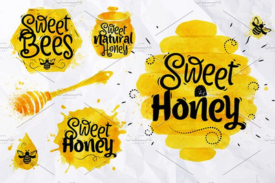 蜜蜂图形元素 Bees Honey