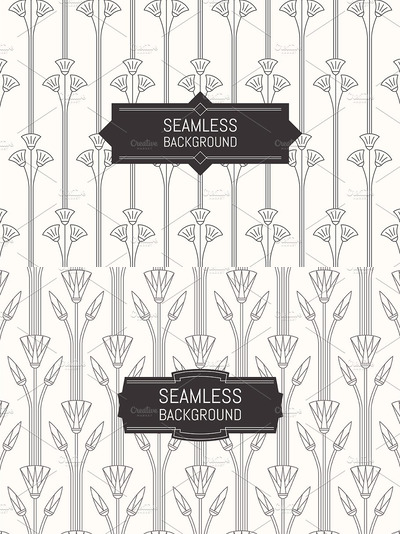 无缝的背景纹理装饰 Seamless Art Deco patterns