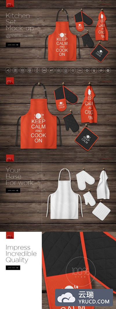 厨房用品展示样机Mockups下载 Kitchen Set Mock-up [psd]