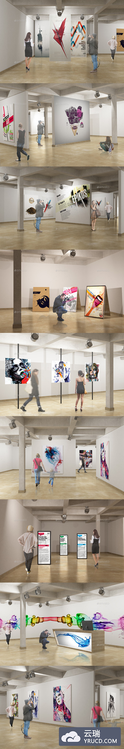 高端的3D展览馆样机下载 Exhibition Mockup vol 6 [psd]