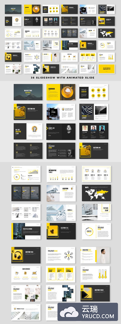 高品质的时尚高端简约powerpoint幻灯片演示模版（pptx）