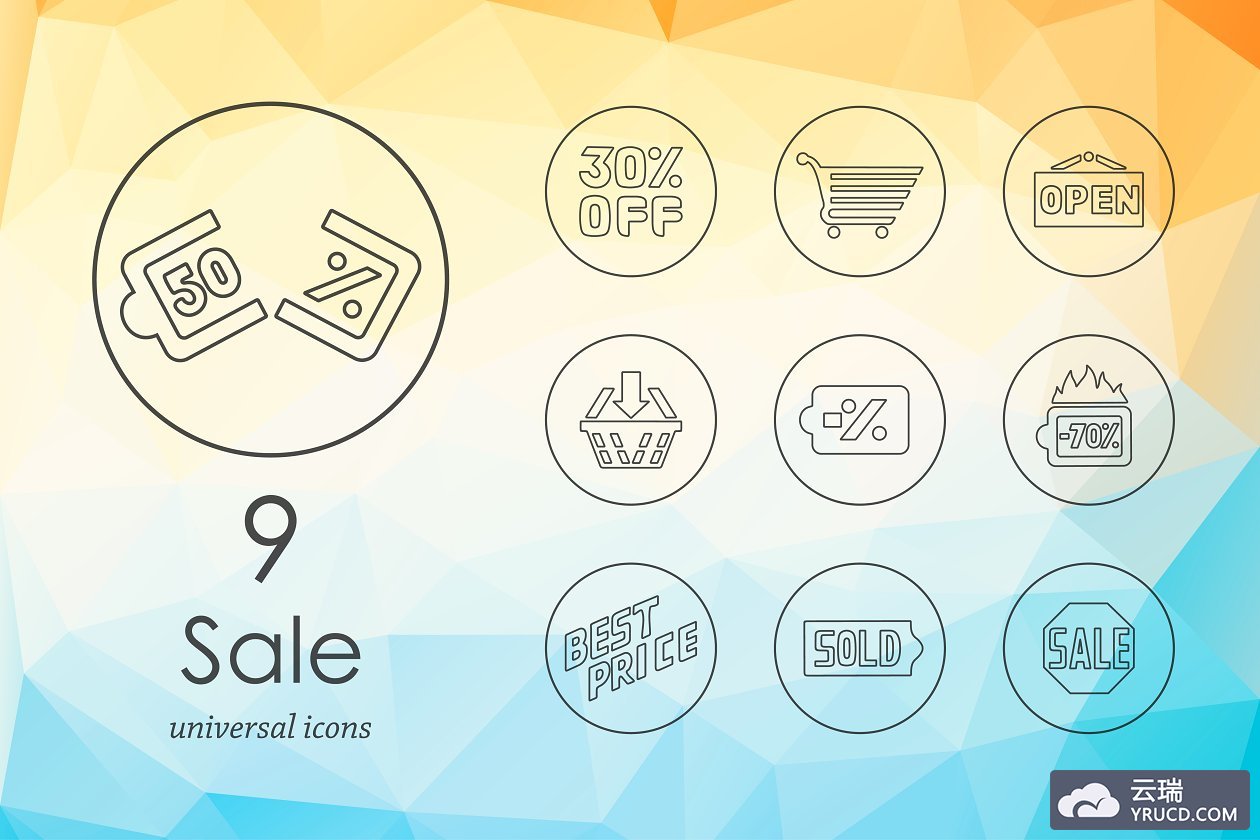 9个销售打折促销图标 9 sale icons