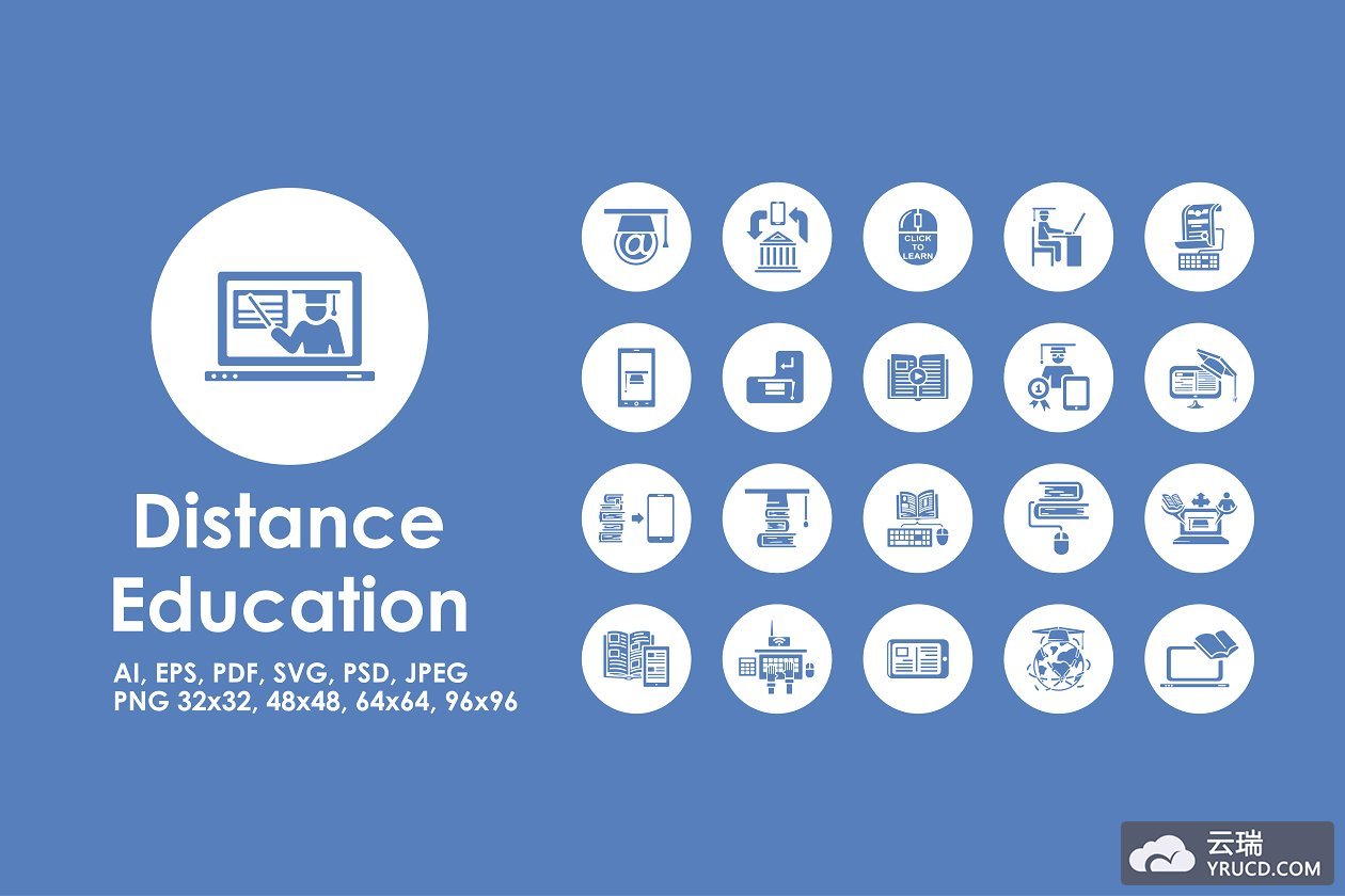 远程教育相关功能图标 Distance Learning icon