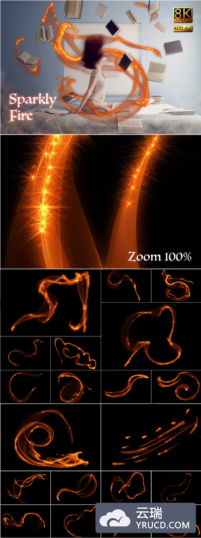 星火奇幻照片特效元素 Sparkly Fire