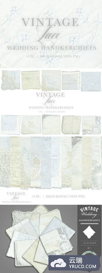 复古花边婚礼手帕 Vintage Lace Wedding Handkerchiefs