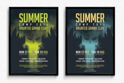 时尚个性的恐怖电影海报宣传单DM设计模板