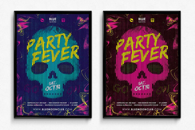 高品质的时尚高端个性骷髅party派对海报宣传单DM设计模板