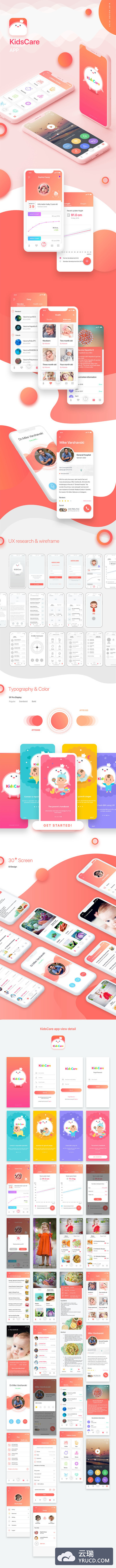 可爱的儿童管理APP UI KITS[iPhone X,XD,Sketch]