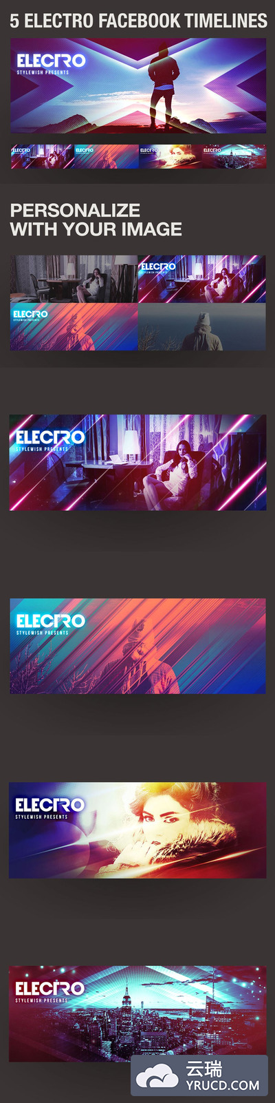 5电子Facebook时间线封面 5 Electro Facebook Timeline Covers