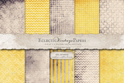 复古纸张礼品背景纹理素材 Printable Papers - Goldenrod