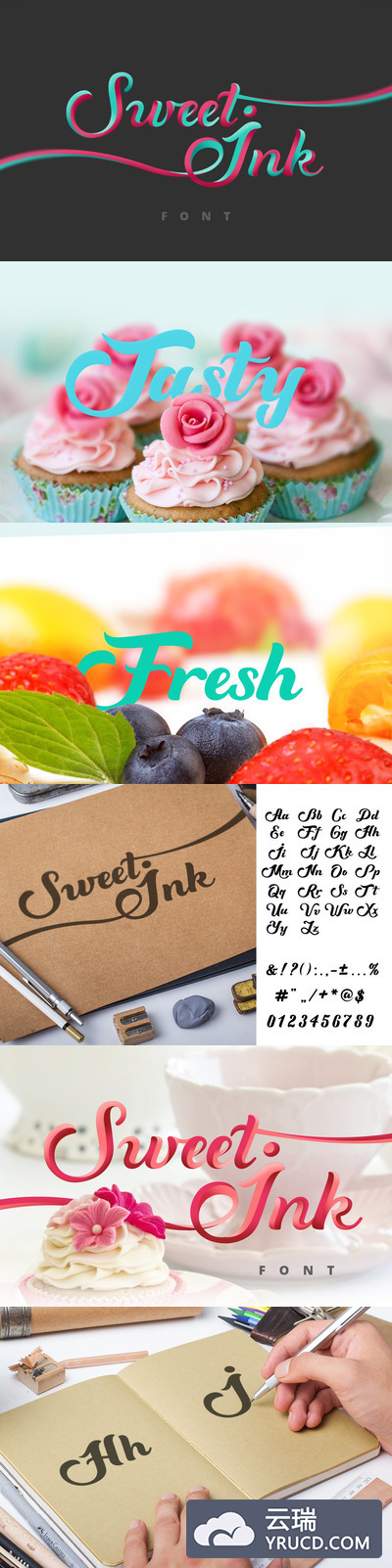 条蜜水墨手写书法时尚优雅的Sweet Ink字体