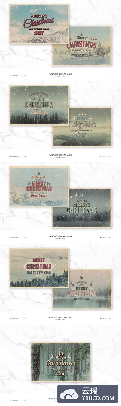 9个经典的圣诞节 9 Vintage Christmas Cards