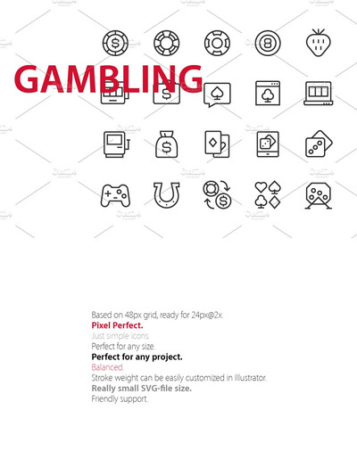 20个游戏机ui图标 20 Gambling UI icons