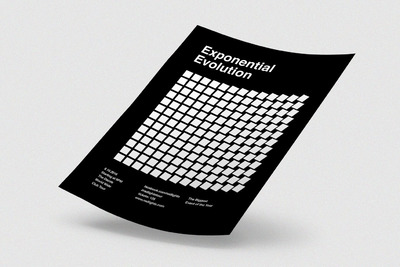 时尚几何渐变进化图形海报宣传单DM设计模板