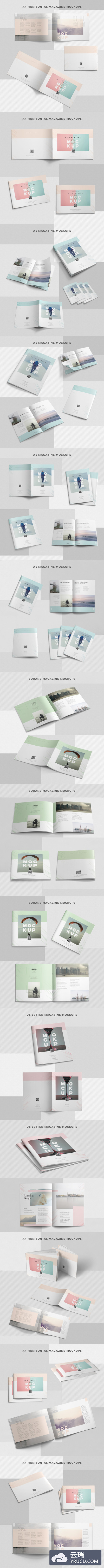 样机 | 43杂志广告设计纵向风格A4杂志