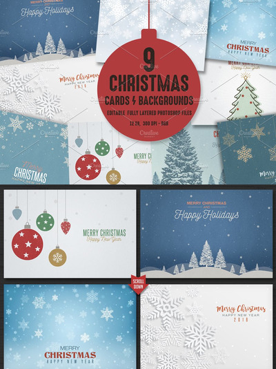 圣诞卡片素材 Christmas Card/Backgrounds