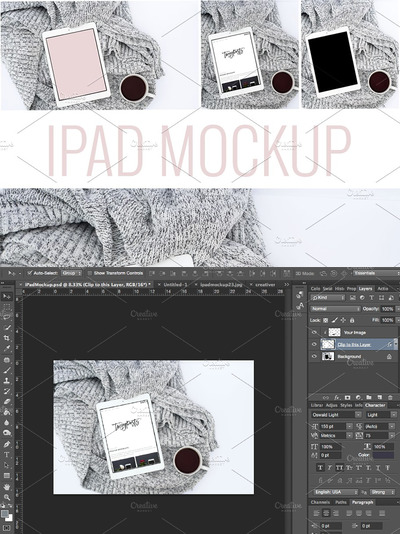 时尚的流行平板电脑设备样机 Stock Photo | Tablet PSD Mockup