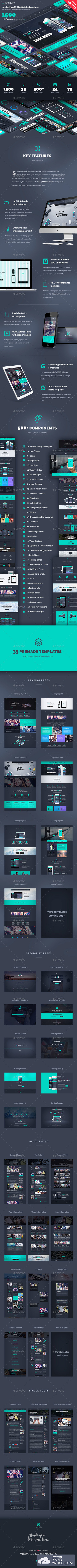 APP着路页和预制构建模板下载APP UI KITS[psd]