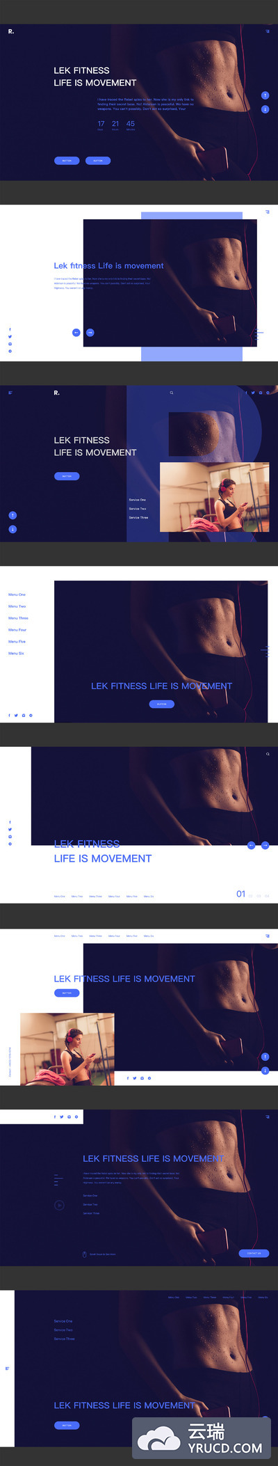 高端、时尚、健身网站设计首屏模板 [sketch]