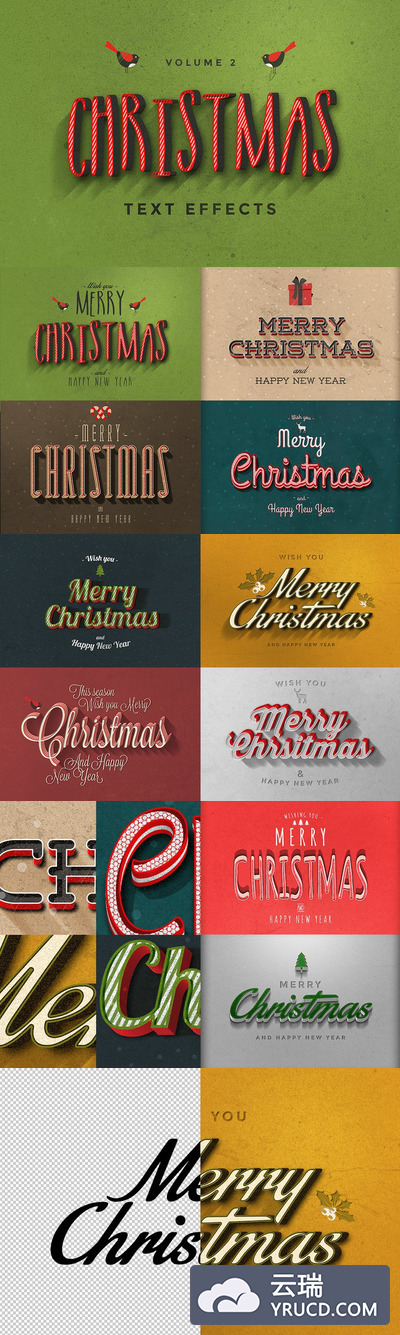 圣诞节图层样式 Christmas Text Effects Vol.2