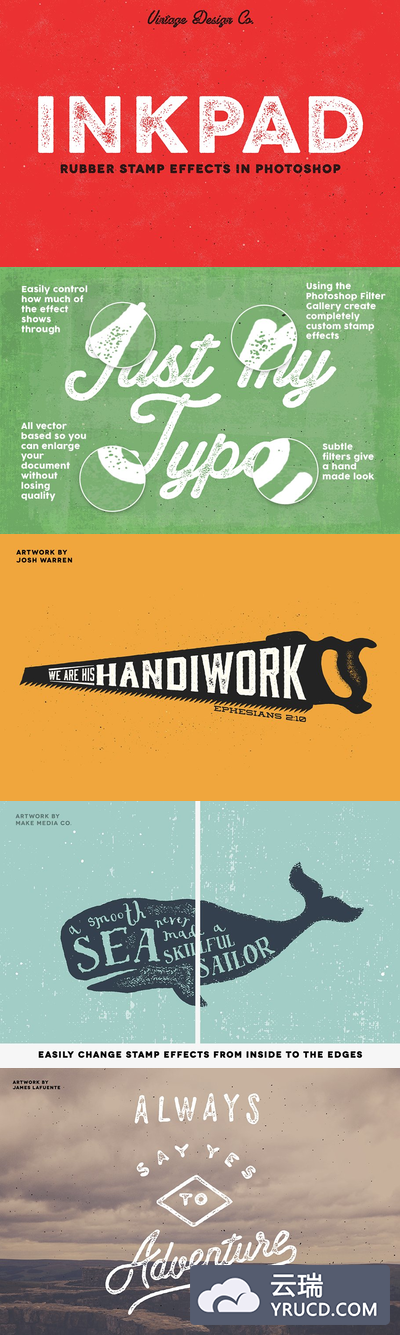 字体图层样式素材 InkPad - Rubber Stamp Effects